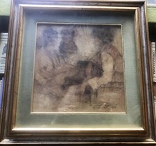 Enrico Felisari (1897-1981) Tecnica mista Cm 30x30.  Firmato con dedica. 1954.