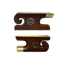 Snakewood Baroque style Violin Bow Frog Parisian Eyes Inlay ,Copper Mounted