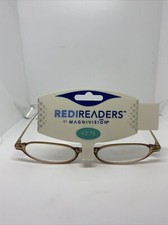 Magnivision Reading Eyeglasses Metal Frame 2.75 Lightweight Brown Readers
