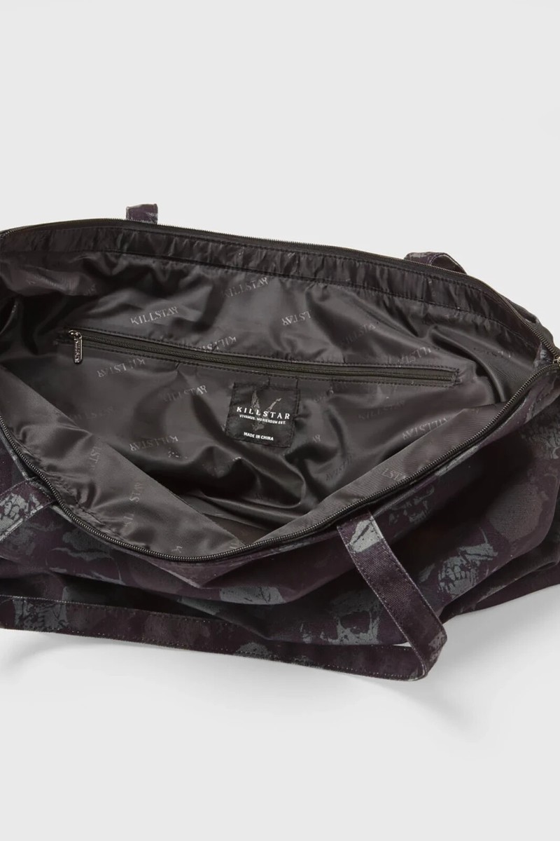 Killstar Dark and Doomed Beach Bag Skulls Zippered Goth