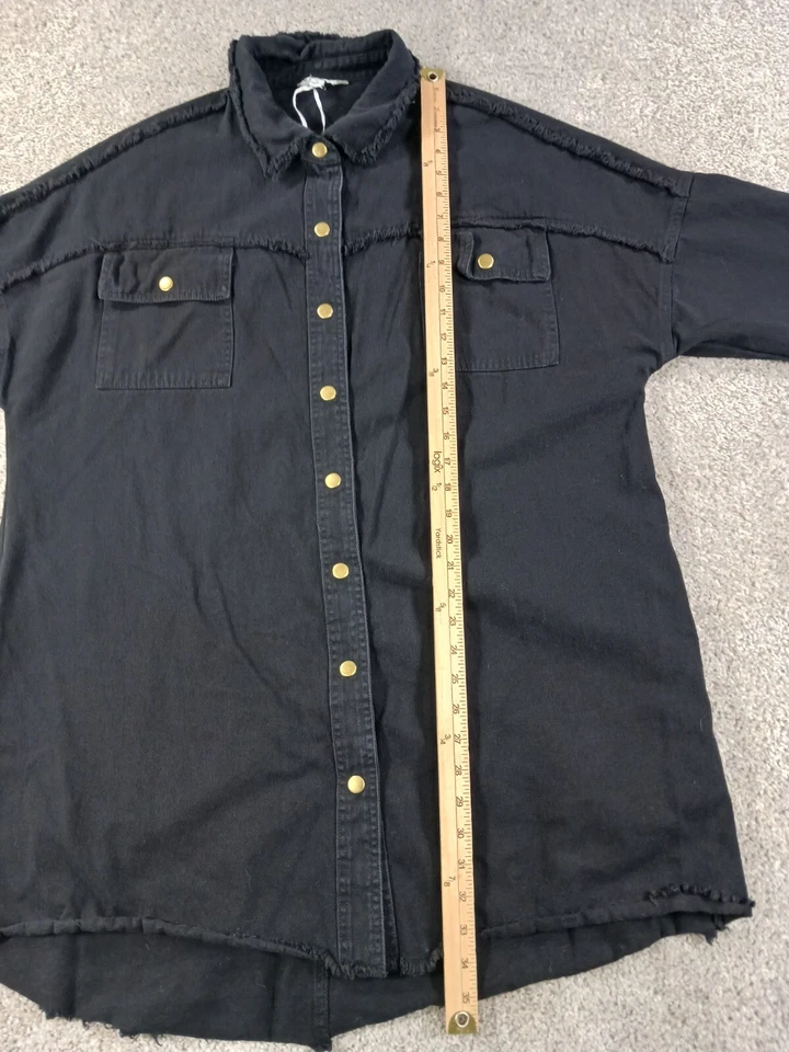 Camisa Davi & Dani Mujer Manga Larga Abotonada Mediana Negra Rock & Roll Foto 4 de 4