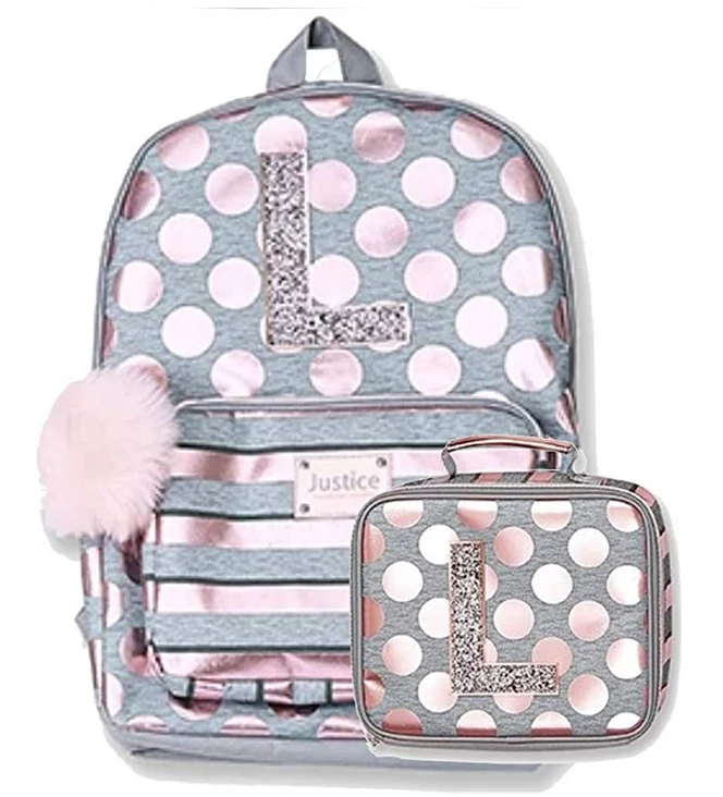 Justice rose top gold foil backpack