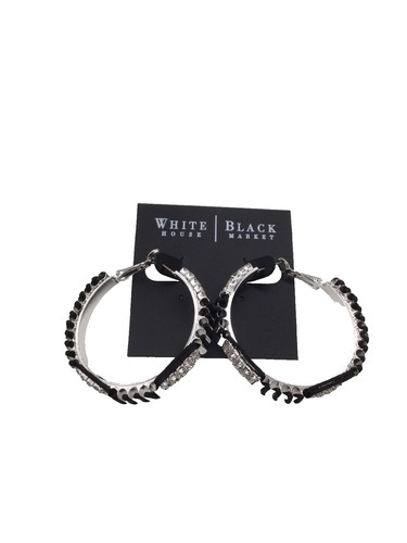 White House Black Market Black, Pearl & Gold Earring Set Gold + Pearl Hoop Earrings | White House Black Market main image 4