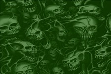 Ghost Skulls Graphic Decal Vinyl Bike Motorcycle Car Wrap 24x36 Green Seamless 