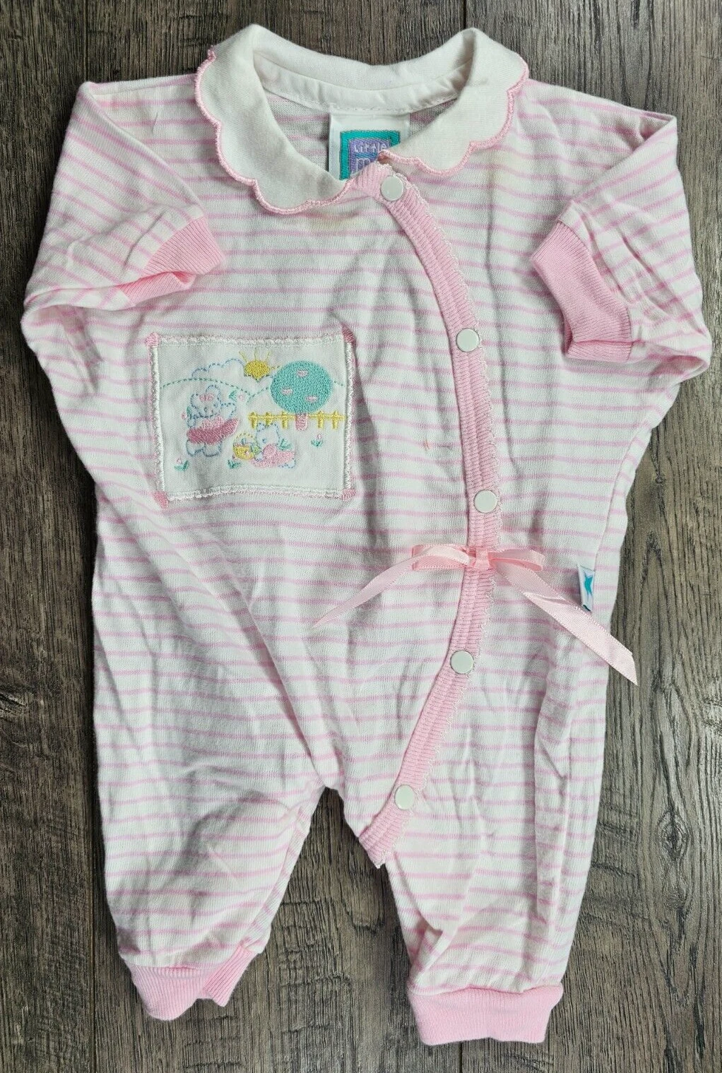 Baby Girl Clothes Vintage Little Me Preemie Pink Bear Park Outfit