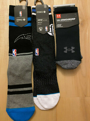 Pairs! NWT Stance Under Armour Basketball Hoops Socks L Nets