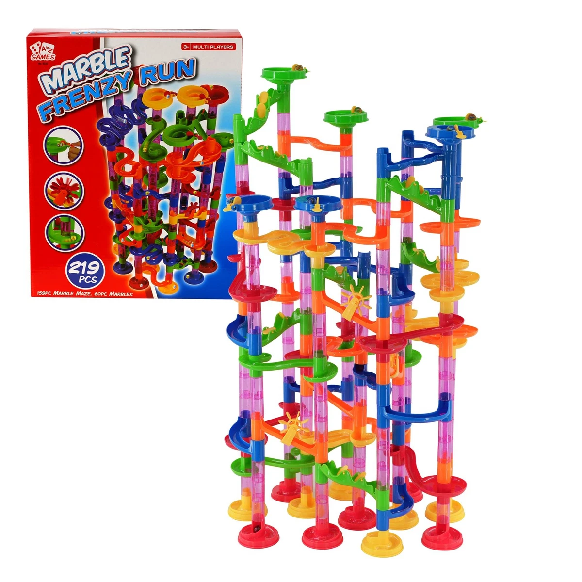 219 Pcs Marble Run Race Set Construction Building Blocks Track Kid Toy Game Maze