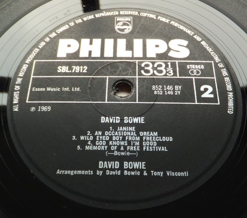 David Bowie - S/T // Orig 1st UK Philips LP 1969 Top Copy - Picture 4 of 12