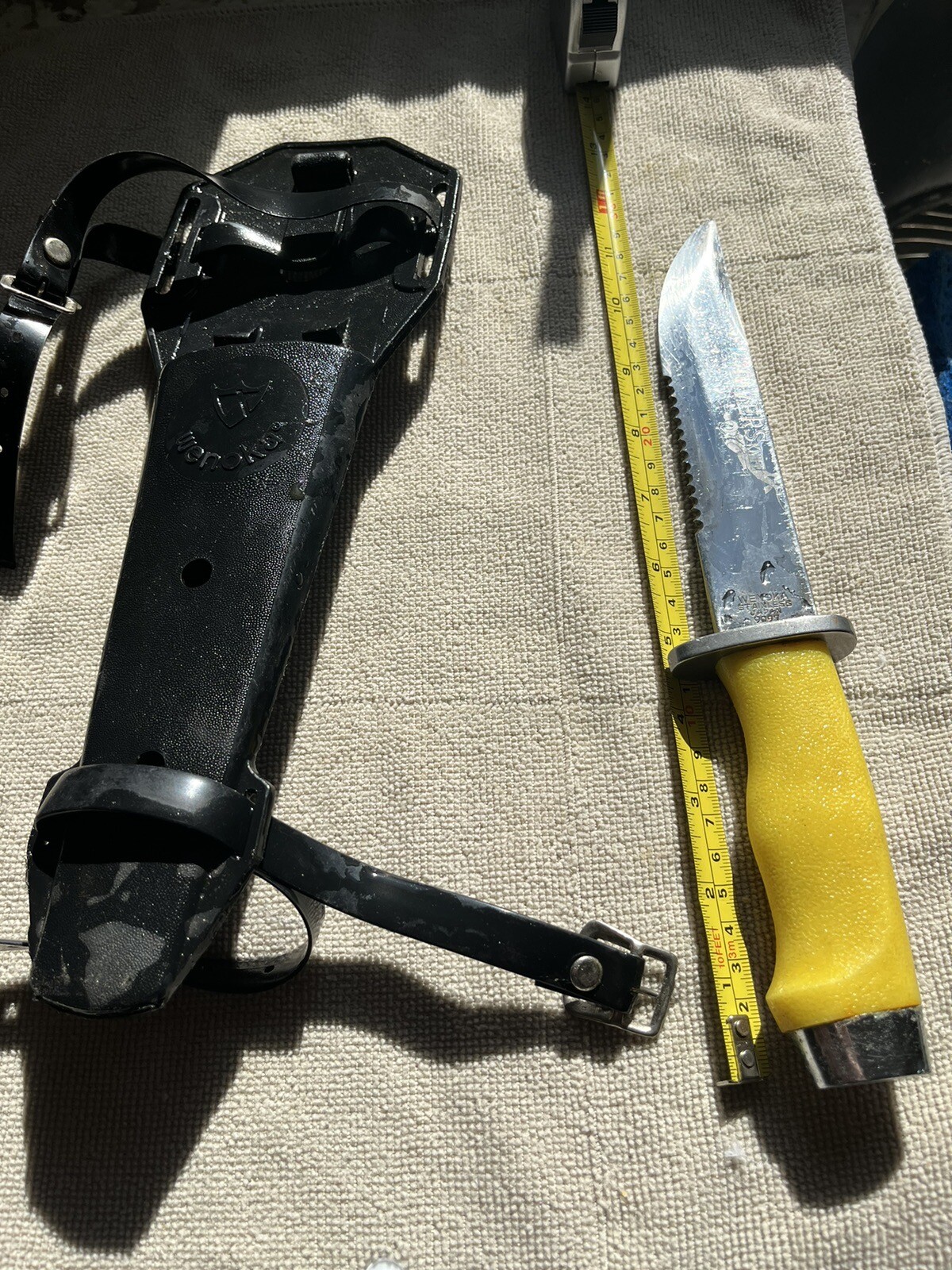 RARE* Vintage Wenoka 9097 Ss King Dive Knife With Sheath (yellow) Made
