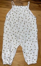 ZARA BABY GIRLS IVORY  GOLD GAUZY ROMPER 6-9M EXCELLENT COND LD6