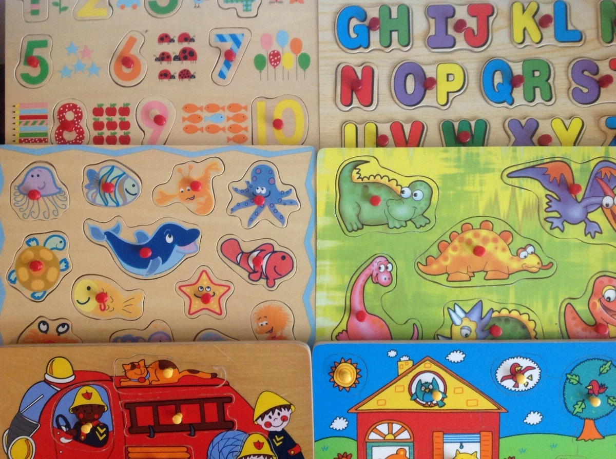 Wooden Jigsaw Puzzle Most With Easy Inset Grip Pieces For Pre