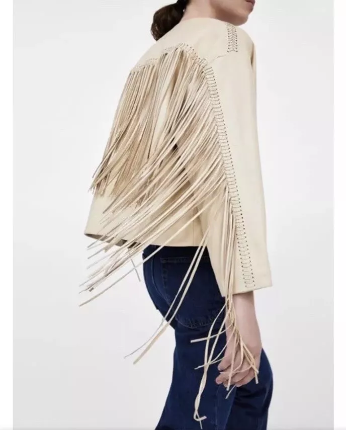 Zara fringe deals jacket