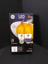 Flicker Flame GE LED long life Low Energy (10 Bulbs) Non Dimmable 15 Lumens L-14