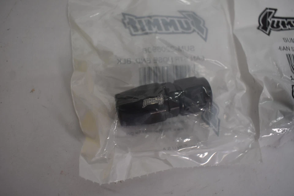 Summit Racing SUM-220690B -6 STR Hose End Black Anodized Aluminum Pack Of 3 - Image 2 of 4
