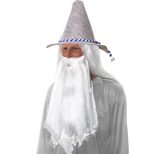 Grey Wizard Wig Beard \u0026 Hat Gandalf 