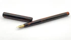 VINTAGE WATERMAN 12 FOUNTAIN PEN IN RED MOTTLED FLEXIBLE 14K GOLD FINE NIB USA