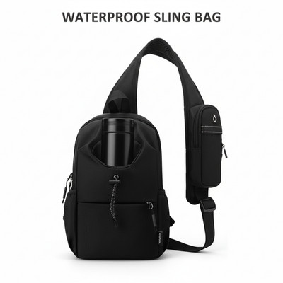 Men's Sling Bag Crossbody Chest Pack Waterproof Oxford Travel Hiking