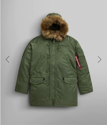 Alpha Industries N-3B Extreme Cold Parka -Men's Size Small - Sage Green