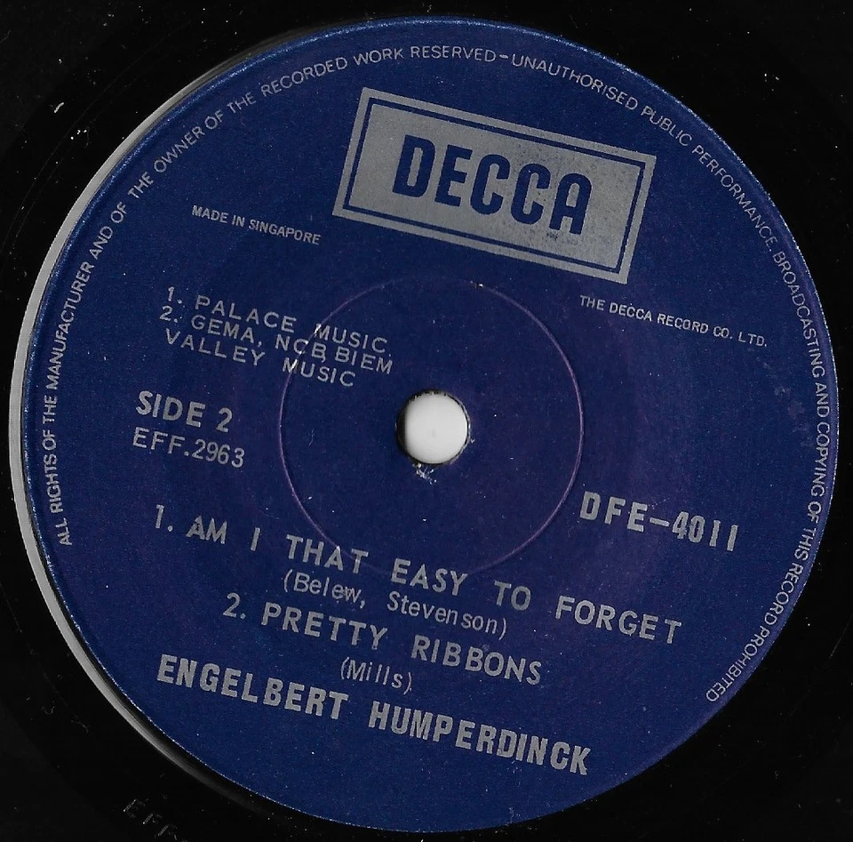 The Best Of Engelbert Humperdinck / Engelbert Humperdinck (EP) VG+/VG - Image 4 of 4