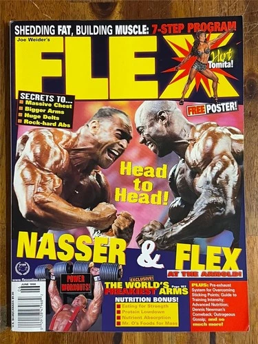 FLEX bodybuilding muscle magazine NASSER EL SONBATY/Dale Tomita poster 6-98