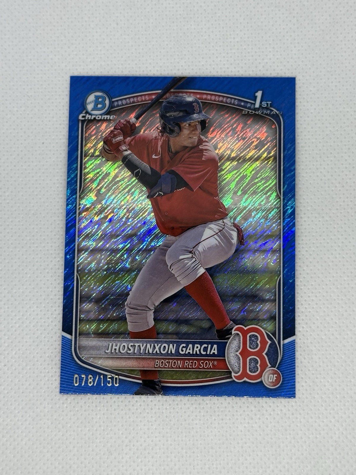 2025 Bowman Chrome JHOSTYNXON GARCIA Blue Shimmer /150 1st Bowman Red Sox