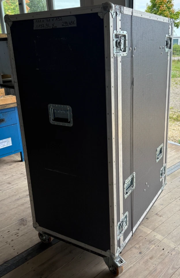 ProCase Rack Flightcase 111x71x152 cm Case mit Rollen Transportkoffer grau - Bild 3 von 4