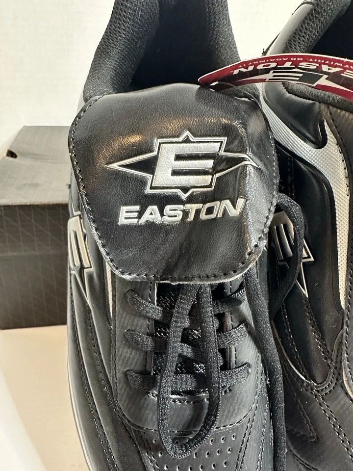 Botines bajos de fútbol de béisbol EASTON para hombre zapatos negros plateados talla 10 M33488 NUEVOS Foto 3 de 4