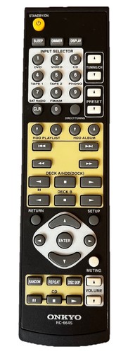 ONKYO RC-664S REMOTE CONTROL HOME AUDIO RECEIVER TX-8522 Part # 24140664 OEM