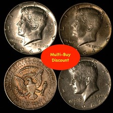 USA Kennedy Half Dollar 1964 -1969 1976  .900 and .400 Silver (T36)
