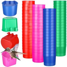100 Pcs Cage Cups Chicken Feeder Cup 8 oz Hanging Bird Food Water Bowl Coop Bunn