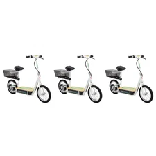 Razor EcoSmart Metro Electric Adult Scooter with Seat & Rack, White (3 Pack)