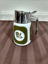VINTAGE DRIPCUT SERVER DISPENSER CREAMER SYRUP DISPENSER - FLOWERS -