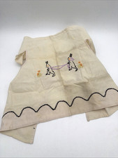 Vintage Cotton Child's Bib Embroidered Bunnies