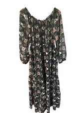 Falling Flower NWT Plus Size Dress Black Floral SZ 3X Off Shoulder