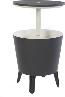 Keter Modern Cool Bar Outdoor Patio Furniture and Hot Tub Side Table with 7.5 Ga