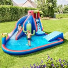 Inflatable 7-in-1 Water Slide for Kids Aged 3-10 with Storage Bag for Backyard