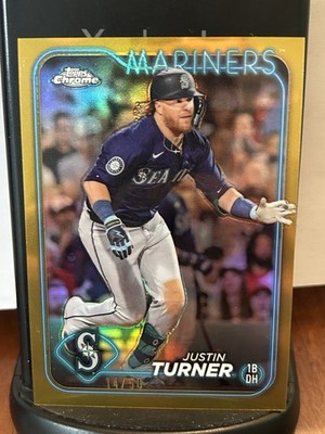 Justin Turner 2024 Topps Chrome Update Series Gold Refractor #d /50