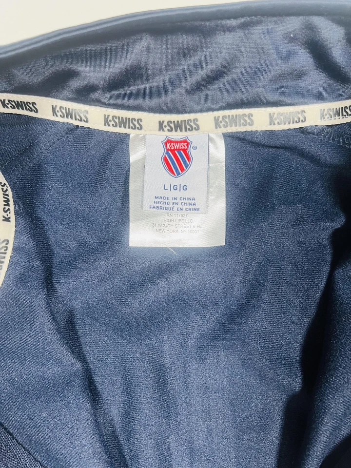 K-Swiss Top Shot Jacket Mens Large Full Zip Athletic Track New With Tags - Image 3 of 4