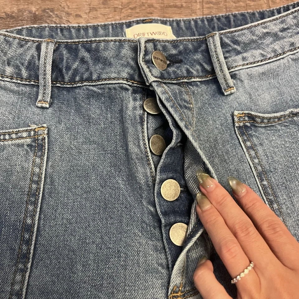 Pantalones de mezclilla para mujer Driftwood talla 31 bordados florales Barbara tiro alto Foto 3 de 4