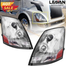 For Volvo Vnl 2004-2017 Semi Truck Chrome Projector Halogen Headlight Set Pair