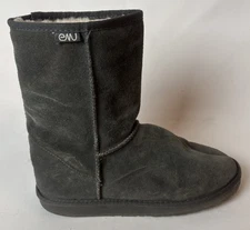Emu Australia Bronte Lo Gray Suede Merino Wool Lined Calf High Boots Size 9