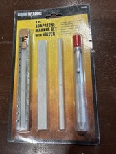 4 Piece Soapstone Marker Set with Holder Welding Metalworking Open Package