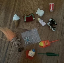 Vintage Junk Drawer Lot Random Miscellaneous Jewelry-toys-etc. Troll Skunk Angel