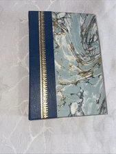 VTG Blue&Gold Fake Book Box Hidden Jewelry Secret Storage  Magnetic Classic