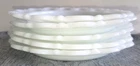 Set of 5 Vintage Anchor Hocking Open Lace Edge White Milk Glass plate dish 8"