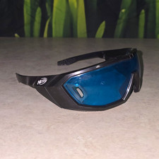 Nerf Wrap Glasses Black Plastic Frame Blue Mirrored Plastic Lens