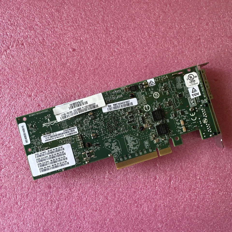 IBM 00E2865 4-Port 10Gb SFP+ 1Gb SR RJ45 Ethernet Adapter PCIe Card - Image 4 of 4
