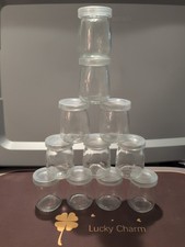 Small Glass Jars With Plastic Lids Lot Of 10 Total Height 3ins Each Jar