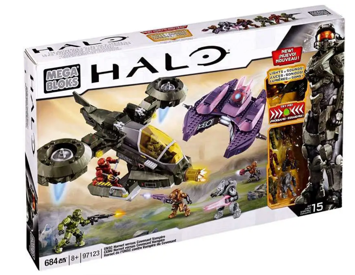 Mega Bloks Halo 97123 UNSC Hornet Versus Covenant Vampire Lights