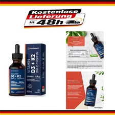 Horbaach Vitamin D3 K2 Tropfen 60 ml hochdosiert 2000 IE D3 + 12,5 µg K2
